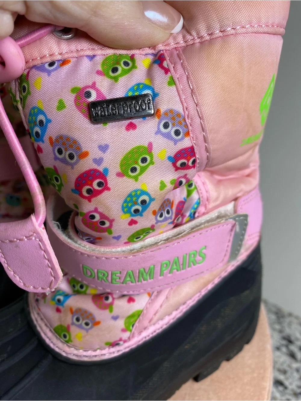 KAMIK Dream Pairs Insulated Winter Snow Boots Pink Owls 10